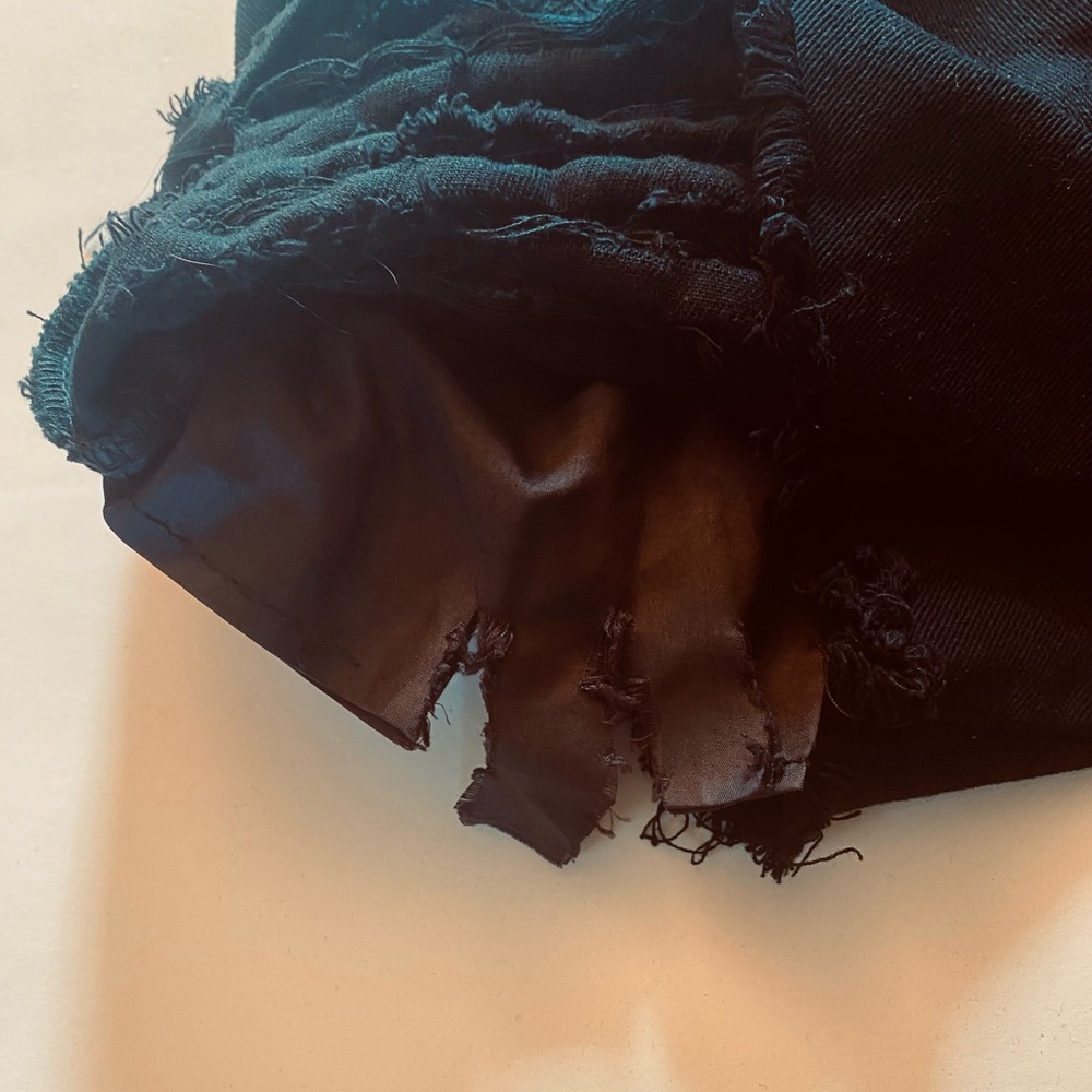 Black Ripped Jean Shorts - Picture 4 of 4